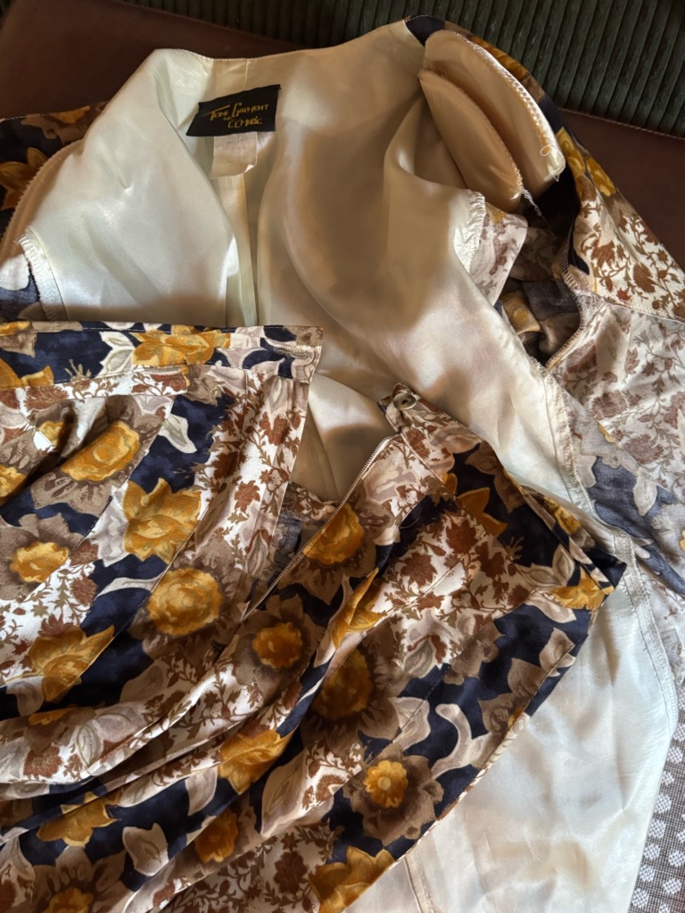 Vintage Floral 2-Piece Set Blazer & Skirt 70s 80s Boho Matching Set - Picture 6 of 10